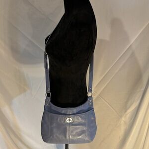 Coach Penelope Pebble Leather Cornflower Blue Crossbody  Bag D1263-F19265